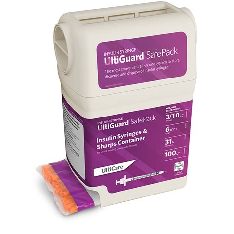Ultiguard Safe Pack U 100 Insulin Syringes 310 Mlcc Ultimed Inc