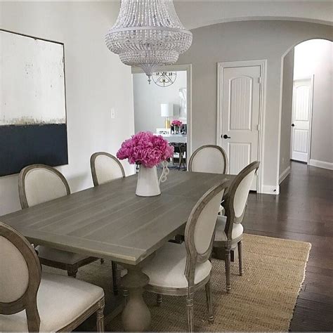 Linon compass gray dining room set with rectangular table. Dining room inspo, classic gray Benjamin Moore paint ...