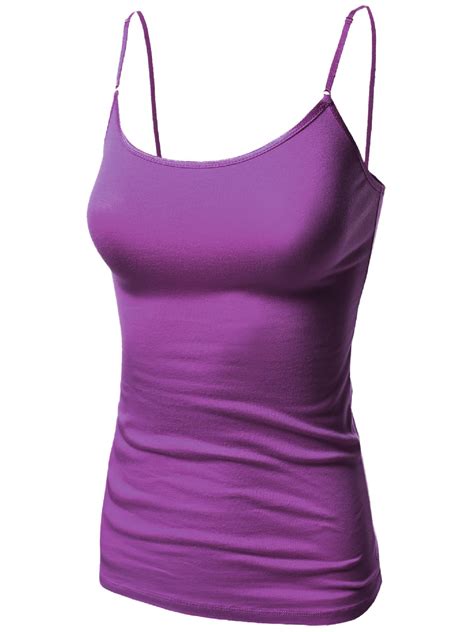 Fashionoutfit Womens Basic Solid Camisole Tank Tops With Adjustable