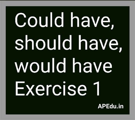 Could have, should have, would have Exercise 1 - APEdu