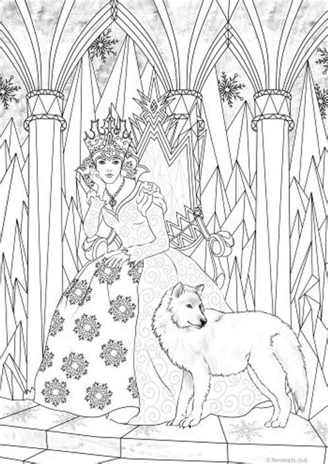 Download Snow Queen Printable Adult Coloring Page from Favoreads | Etsy