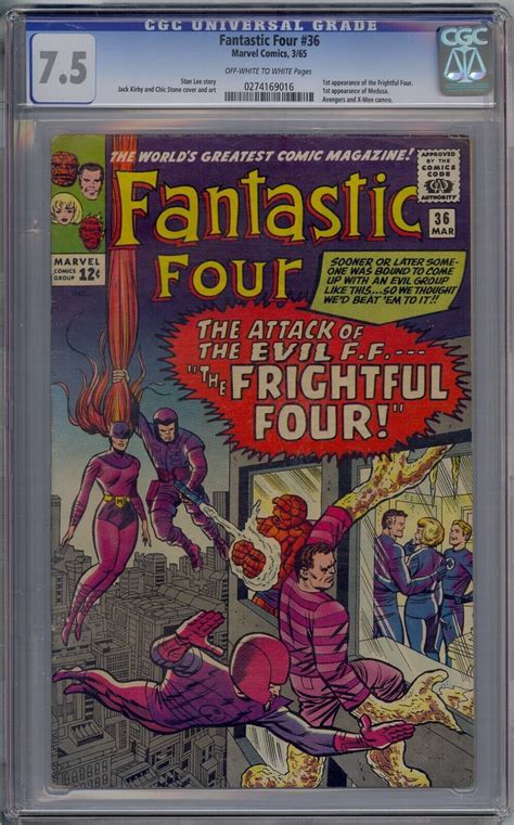 Fantastic Four 36 Cgc 75 1st Frightful Four Medusa Avengers X Men