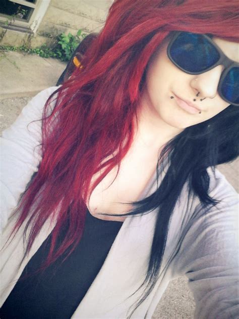 I Want To Dye My Hair Red Again Red Scene Hair Hair Styles Emo