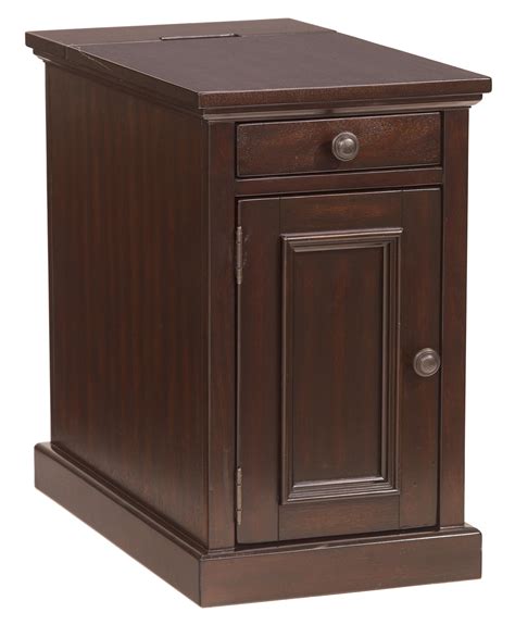 Laflorn Chairside End Table With Power Outlets And Pull Out Shelf