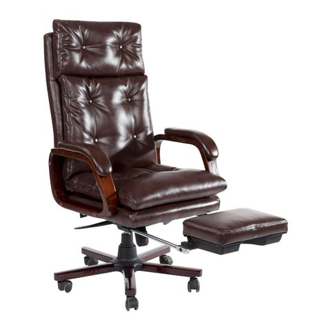 Homcom Pu Leather High Back Reclining Office Napping Chair With