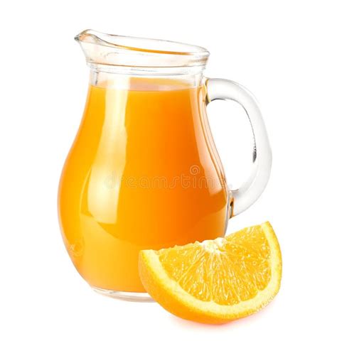 Orange Juice With Orange Slices Isolated On White Background Juice In