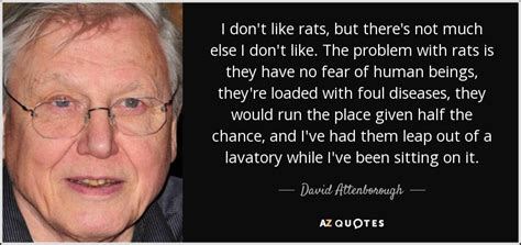 Top 64 david attenborough famous quotes & sayings: David Attenborough quote: I don't like rats, but there's ...