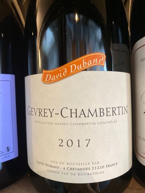 2017 David Duband Gevrey Chambertin France Burgundy Côte De Nuits