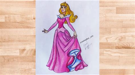 how to draw disney sleeping beauty aurora cute step by step disney princess youtube