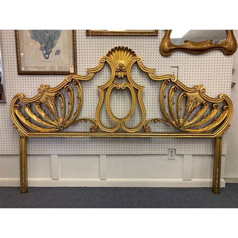 Hollywood Regency Rococo Style Gold Leaf Metal King Headboard Chairish