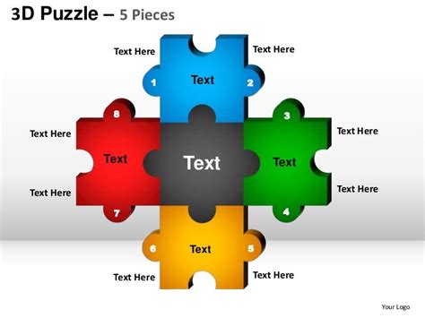 5 Puzzle Pieces Powerpoint Presentation Templates