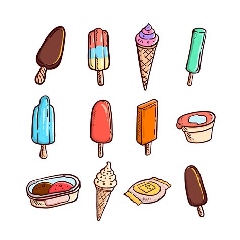 Hand Drawn Sketch Of Different Ice Cream 275206 Vector Art At Vecteezy