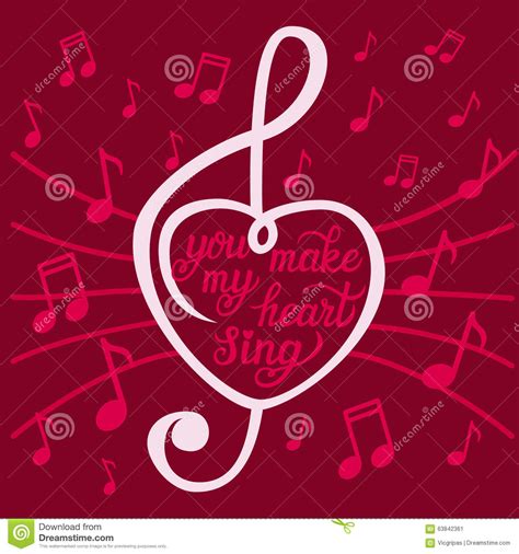 You Make My Heart Sing Poster Stock Vector Illustration Of