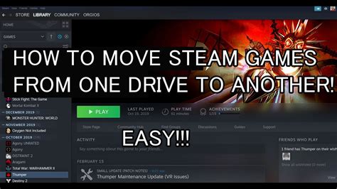 How To Move Steam Games From One Drive To Another Youtube