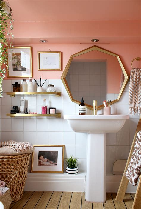 The Reveal Of Our Peach And Gold Bathroom Refresh Phase 2 Swoon Worthy