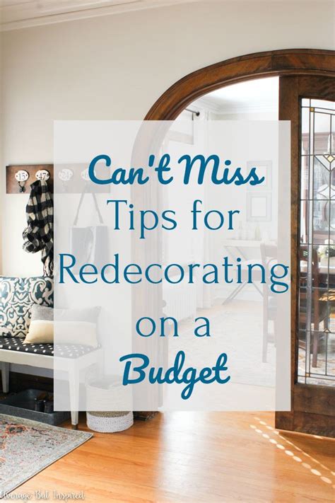 3 Awesome Tips For Budget Redecorating Average But Inspired