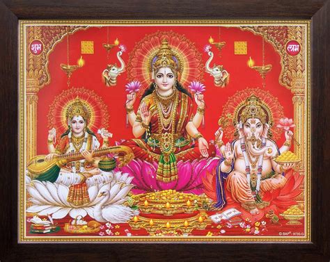 Art N Storegoddess Lakshmi Devi Saraswati And Lord Ganesha Painting
