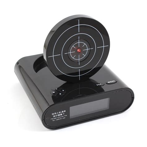 Laser Target Gun Shoot To Stop Game Alarm Clock Lcd Screen Novelty T