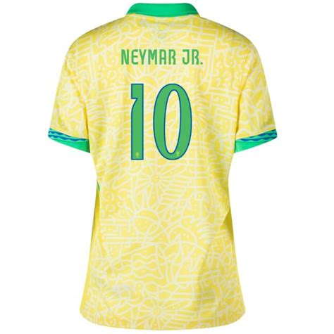 Neymar Jr 10 Brazil 2024 Copa America Home Women Soccer Jersey Model