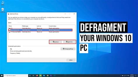 Disk Defragmentation How To Defrag Your Windows 10 Hard Drive Youtube