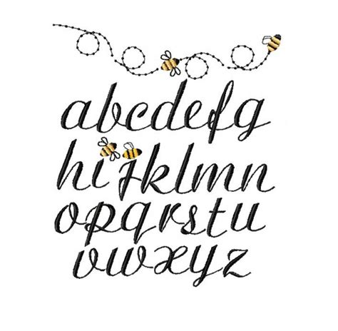 Bumble Bee Font Machine Embroidery Designs Etsy