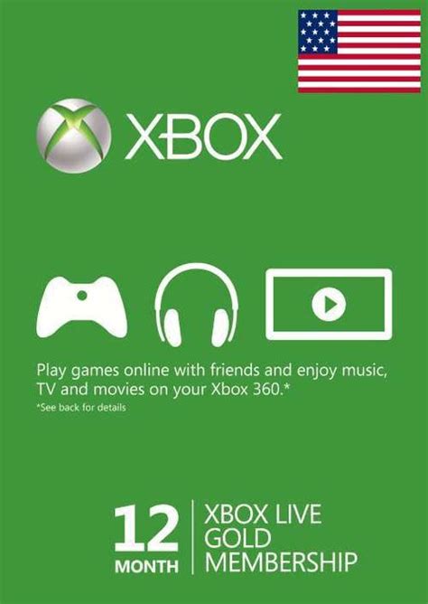 12 Month Xbox Live Gold Membership Usa Xbox Onexbox 360 Cdkeys