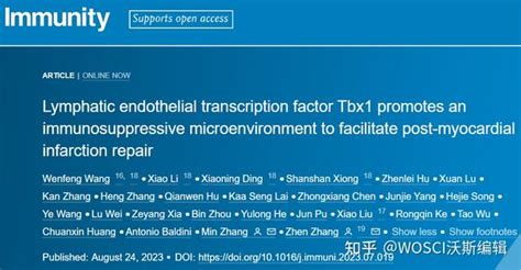 Immunity 上海交通大学团队发现淋巴管内皮细胞转录因子tbx1通过促进心梗后免疫抑制微环境形成来帮助心梗修复 知乎