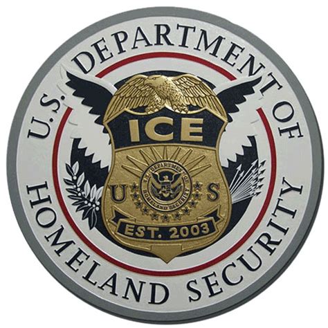 Immigration And Customs Enforcement Ice Officer Badge Over White