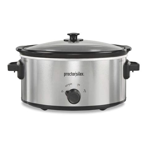 Proctor Silex 6 Qt Silver Slow Cooker With Double Dish 33563 The Home Depot