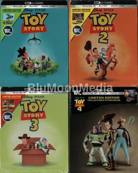 Toy Story 1 2 3 4 Blu Ray 4k Ultra Hd Steelbook Complete Collection