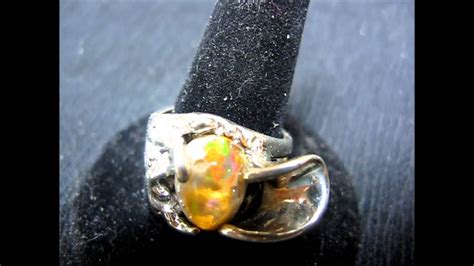 Silver Ring With Boulder Opal Youtube