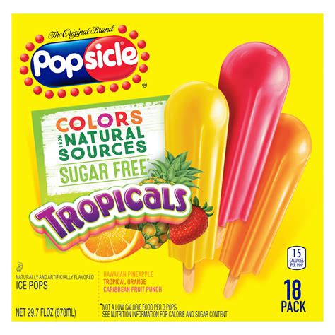 Popsicle Tropical Sugar Free Ice Pops Shop Bars And Pops At H E B