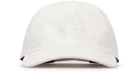 Loro Piana Logo Embroidered Baseball Cap In White For Men Lyst