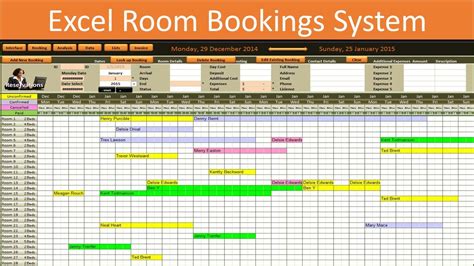 Make sure your colors do not bleed together by choosing a contrasting color against each other, follow the relevant news page on the social network is important and relevant information and keep the public up to date. Excel Room Bookings Calendar - YouTube