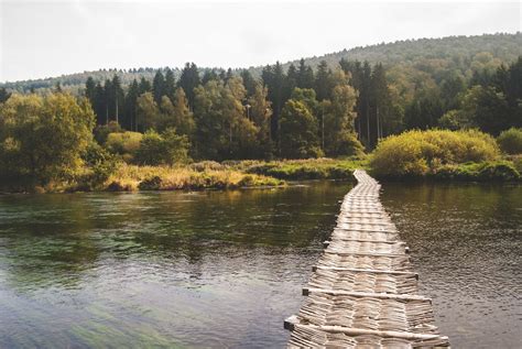 3840x2571 Bridge Forest Lake Nature Outdoors Path River Scenic