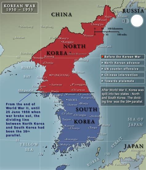 Detailed Map Map Korean War Cold War