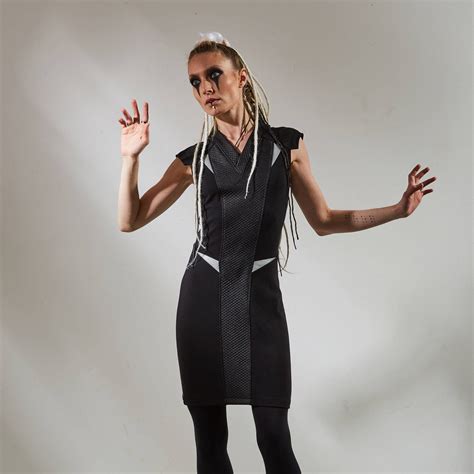 Bodycon Dress Sci Fi Clothing Futuristic Little Black Dress Etsy