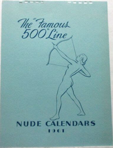 Pinup Calendar Cover Page The Famous Line Nude Calendars