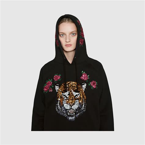 Embroidered Hooded Sweatshirt Gucci Womens Sweatshirts 460512x5n961082