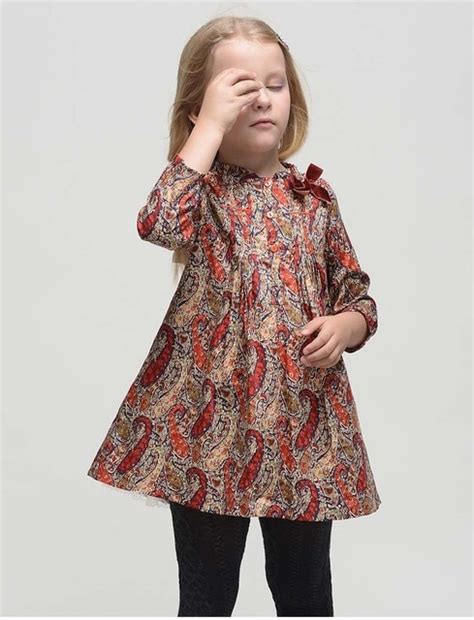 New Wlmonsoon Spring Autumn Girl Dress Childrens Clothing Long