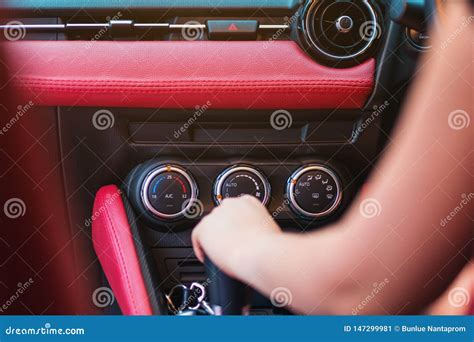 Woman Driving Using A Manual Transmission Stick Shift Close Up Of Woman Shifting Gears On