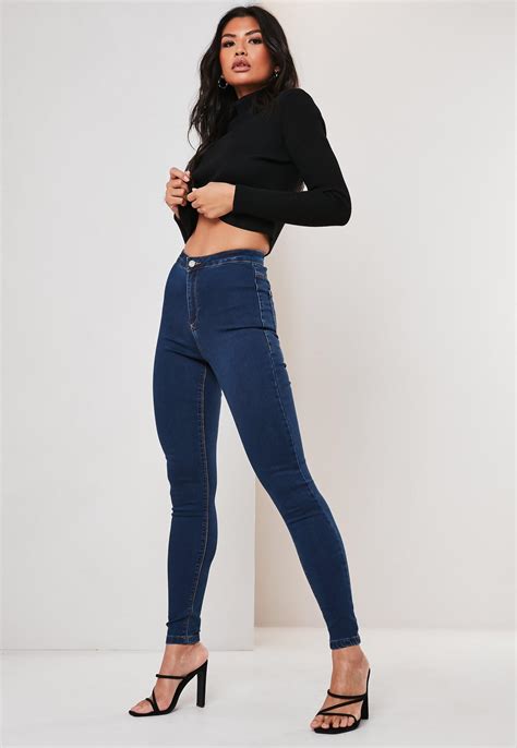 Tall Blue Vice High Waisted Skinny Jeans Missguided Australia