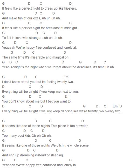 Send 22 ringtone to your cell. 22 Chords | Guitar chords for songs, Ukulele lesson ...
