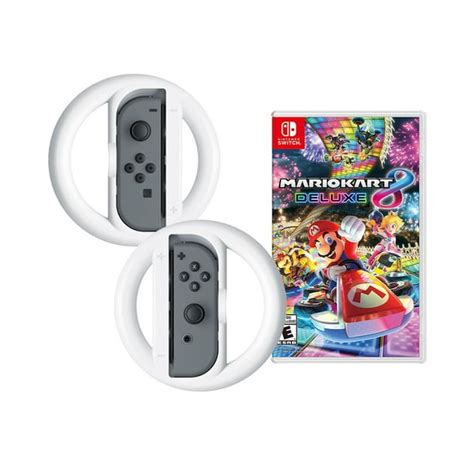 Nintendo Switch Joy Con Lr Gray Mario Kart 8 Deluxe Game Disc
