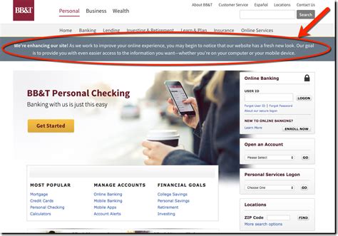 Bank makes organizing your finances a breeze. UX of Changing UI: BB&T Bank Teases Website Redesign ...