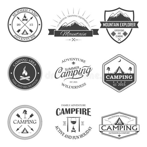 camping stock vector illustration of camp dark lettering 48825533