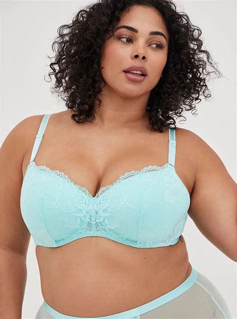 Plus Size Lightly Lined Full Coverage Balconette Bra Lace Light