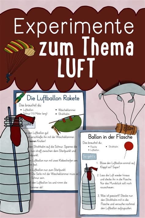 13 Experimente mit Luft - Stationenkarten & AnleitungenGrundschule