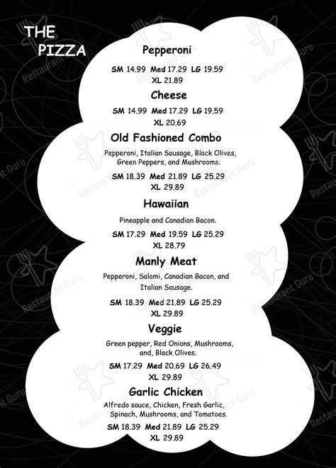 Menu at Hall Street Pizza Company pub & bar, Tigard