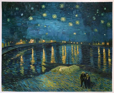 Starry Night Over The Rhone Vincent Van Gogh Hand Painted Etsy Peintures De Van Gogh Art De